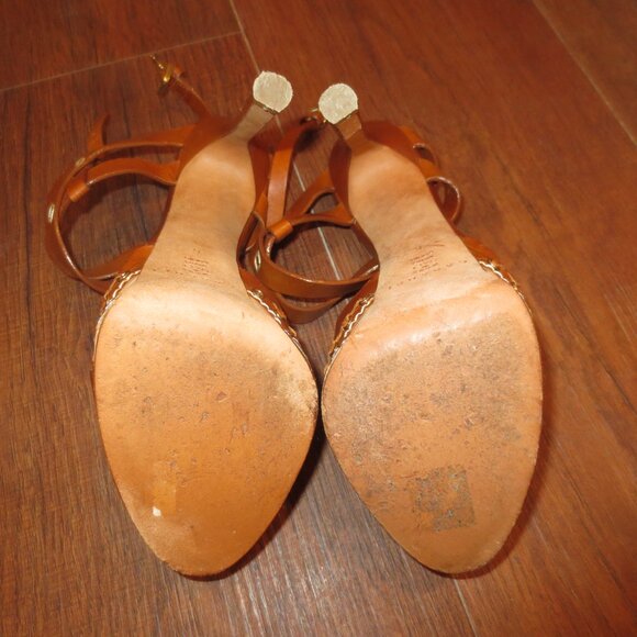 CASADEI Peep Toe Brown High Heel Platform Sandals - Picture 7 of 7